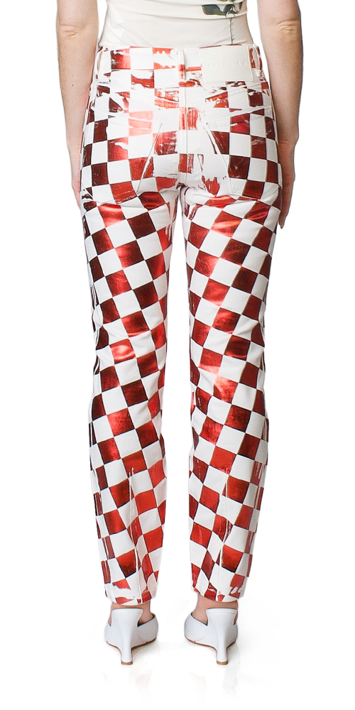 Check Print Five-Pocket Pants