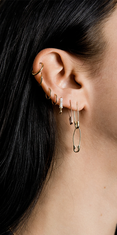 Mini Friendship Safety Pin Earring