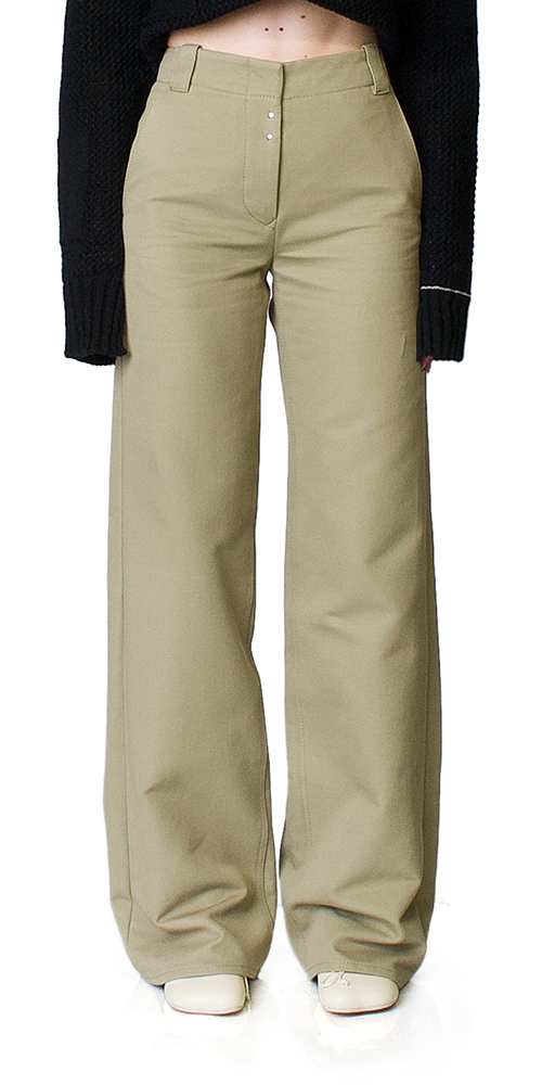 MM6 Maison Margiela Wide Leg Khaki Pants | Maison Rogue